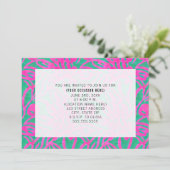 水彩ダマスク ブルー パーティー 汎用 招待状 (スタンド正面)