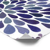 水彩ダリアフラワーズブライトポスターアートプリント ポスター (角)