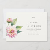 水彩ダリア花の保存日付招待状 招待状 (正面)