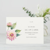 水彩ダリア花の保存日付招待状 招待状 (スタンド正面)