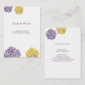 水彩ダリア花結婚の囲いカード エンクロージャーカード (正面/裏面)