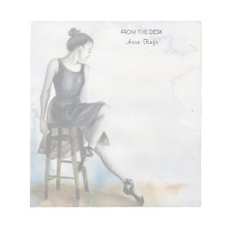 水彩ダンサメモ帳パーソナライズBallerina ノートパッド