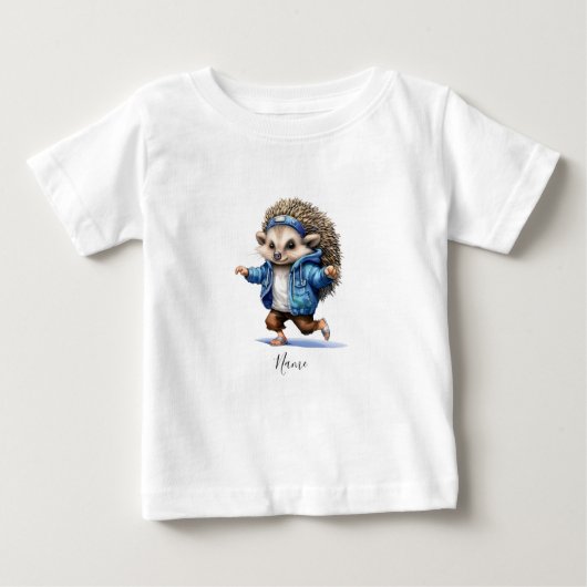 水彩ダンシングヒグマ ベビーTシャツ (正面)