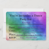 水彩ダンスバースデーパーティ招待状 (裏面)