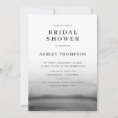 水彩ダークグラデーショングレイモダンブライダルシャワー 招待状 (正面)
