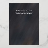 水彩ダークグレーフレームフォトクリスマス 箔シーズンカード (裏面)