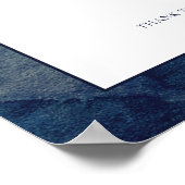 水彩ダークブルーグリーン彩りリハーサルディナー ポスター (角)