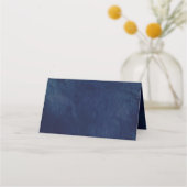 水彩ダークブルー結婚グリーン座席表 プレイスカード (裏面)