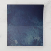 水彩ダークブルー結婚グリーン座席表 プレイスカード (内部開封)