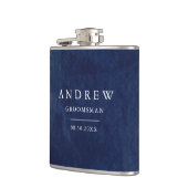 水彩ダークブルー結婚ズ フラスク (左)