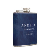 水彩ダークブルー結婚ズ フラスク (右)