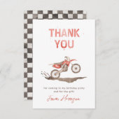 水彩ダートバイクパーティーサンキューカード サンキューカード (正面/裏面)