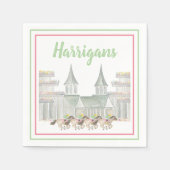 水彩ダービーパーティースクリプト競馬名 スタンダードカクテルナプキン (正面)