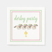水彩ダービーパーティー競馬カップ スタンダードカクテルナプキン (正面)
