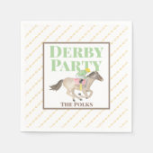 水彩ダービーパーティー騎手レースカスタム スタンダードカクテルナプキン (正面)