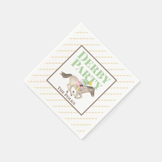 水彩ダービーパーティー騎手レースカスタム スタンダードカクテルナプキン (角)