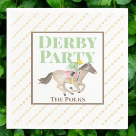 水彩ダービーパーティー騎手レースカスタム スタンダードカクテルナプキン