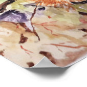 水彩チェスナッツハリネズミ ポスター (角)