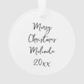 水彩チェロと花のパーソナライズ オーナメント (裏面)