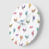水彩チキンクロック ラージ壁時計 (傾斜)