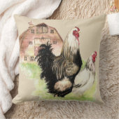 水彩チキンズヘン&ルースターファームバード クッション (ブランケット)