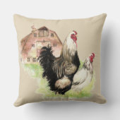 水彩チキンズヘン&ルースターファームバード クッション (裏面)