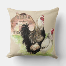 水彩チキンズヘン&ルースターファームバード