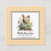 水彩チキンファーム生卵 スクエア名刺 (正面)