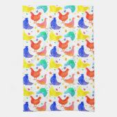水彩チキンレインボカラー キッチンタオル (縦)