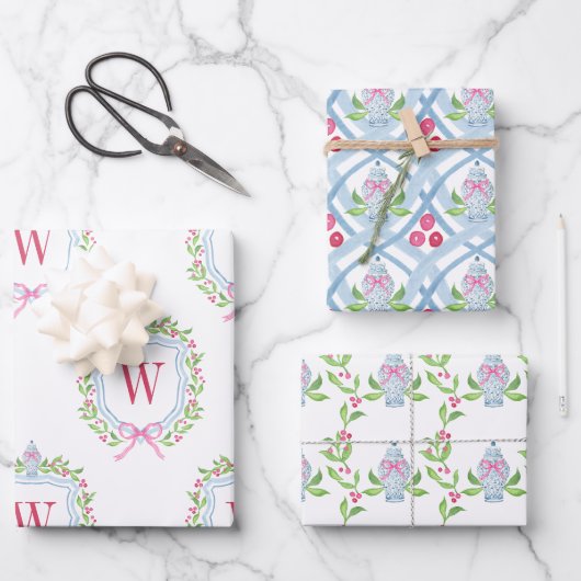 水彩チノイスリージンジャージャースクレスト ラッピングペーパーシート (正面)