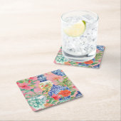 水彩チノイスリージンジャージャー&フラワー スクエアペーパーコースター (インサイチュ)
