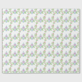 水彩チノイスリーブルーとピンクジンジャージャー ラッピングペーパー (フラット)