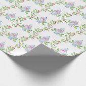 水彩チノイスリーブルーとピンクジンジャージャー ラッピングペーパー (角)