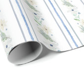 水彩チノイスリーブルークリスマスの花 ラッピングペーパー (ロールコーナー)