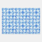 水彩チノイスリーブループレートパターン ラッピングペーパーシート (正面)