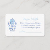 水彩チノワジェリーベビーシャワーおむつラッフル エンクロージャーカード (正面)