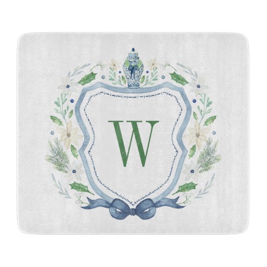 水彩チノワセリージンジャージャーブモノグラムクレスト カッティングボード (正面)