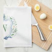 水彩チノワセリージンジャージャーブモノグラムクレスト キッチンタオル (四つ折り)