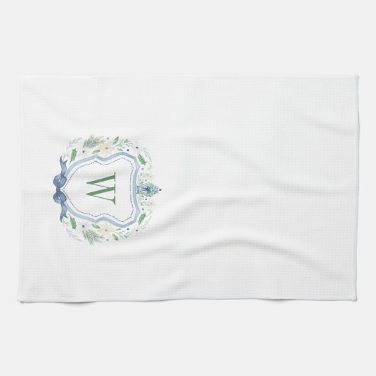 水彩チノワセリージンジャージャーブモノグラムクレスト キッチンタオル (横)