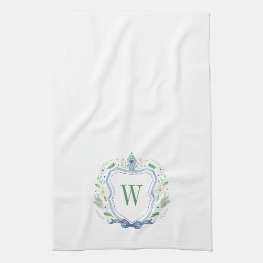 水彩チノワセリージンジャージャーブモノグラムクレスト キッチンタオル (縦)