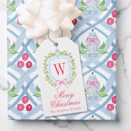 水彩チノワセリージンジャージャーブモノグラムクレスト ギフトタグ