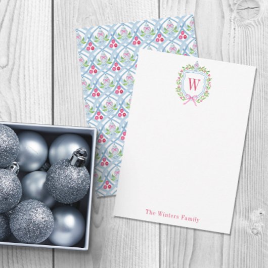 水彩チノワセリージンジャージャーブモノグラムクレスト サンキューカード