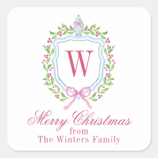 水彩チノワセリージンジャージャーブモノグラムクレスト スクエアシール (正面)