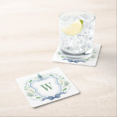 水彩チノワセリージンジャージャーブモノグラムクレスト スクエアペーパーコースター (インサイチュ)