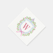 水彩チノワセリージンジャージャーブモノグラムクレスト スタンダードカクテルナプキン (角)