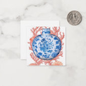 水彩チノワセリージンジャージャー瓶と珊瑚の贈り物 ノートカード (正面/裏面インサイチュ)