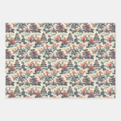 水彩チノワセリーネイビーブルー中国城 ラッピングペーパーシート (正面)