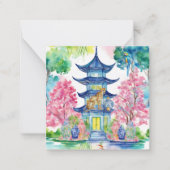 水彩チノワセリーパゴダチーズ生姜ジャー ノートカード (正面)