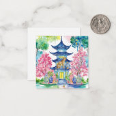 水彩チノワセリーパゴダチーズ生姜ジャー ノートカード (正面/裏面インサイチュ)