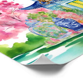 水彩チノワセリーパゴダチーズ生姜ジャー ポスター (角)